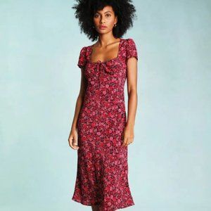 NWT Rouje Ines Dress red rose floral print XS 34 Jeanne Damas